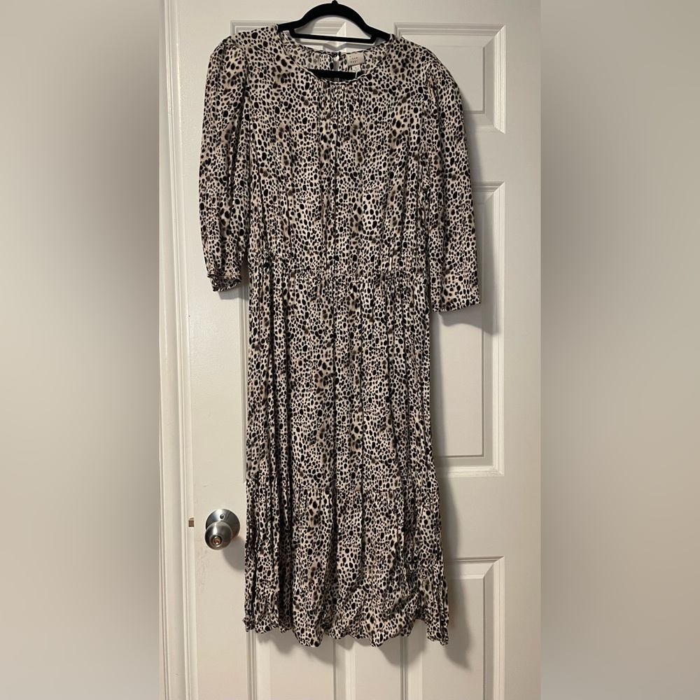 a new day Animal Print Long Sleeve Dress